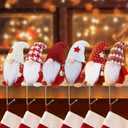 Christmas Gnome Stocking Holders for Mantle - Set of 6 Hooks for Fireplace Hangers