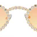 SOJOS Retro Skinny Oval Rhinestone Sunglasses for Women 90s Styles Bling Hippie Disco Trendy Sun Glasses Small Face SJ1205 (Pink)