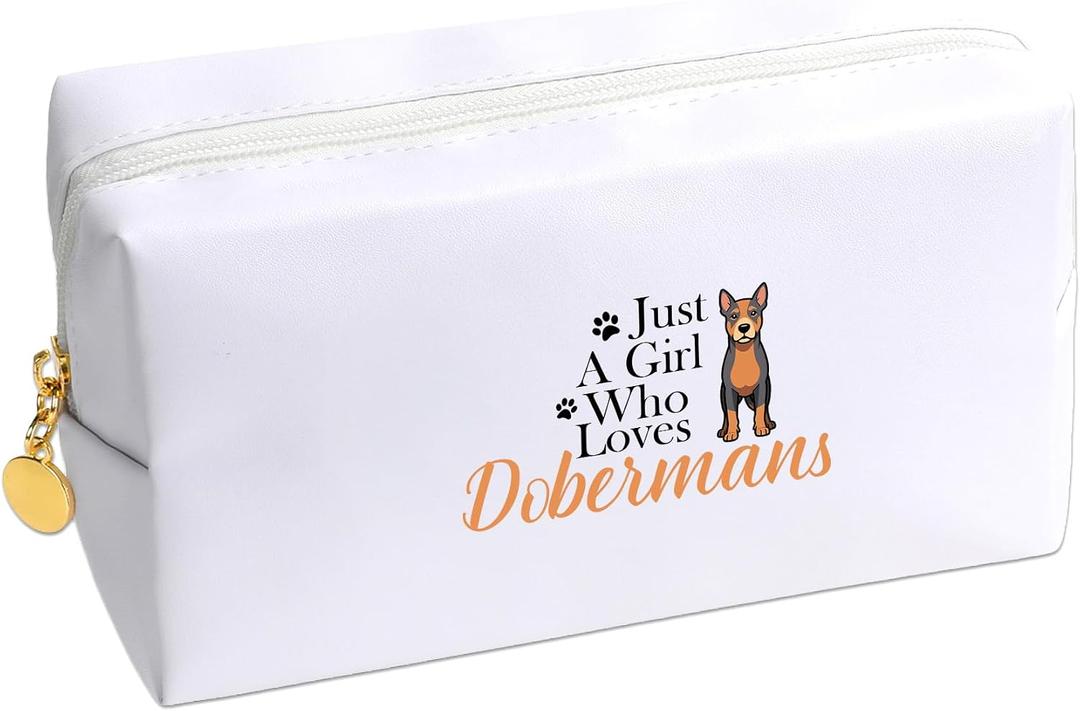 Doberman Gifts for Women - Doberman Themed Gifts for Animal Lovers Zipper Pouch Toiletry Travel Cosmetic Dog Mom Makeup Bag for Mothers Day Birthday Xmas Gift for Women Bestie Friends