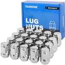 TAGMORE 20pcs 1/2"-20 Lug Nuts - Compatible with 1987-2018 Jeep Wrangler, 1993-2010 Grand Cherokee, 1994-2001 Dodge Ram 1500, 1991-2019 Ford Explorer, One-Piece Design Factory Chrome Wheel Lug Nut Set