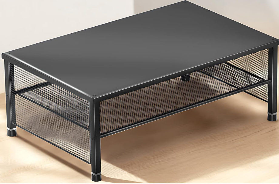 2-Tier Computer Monitor Stand Riser, Desk Organizer for Monitor, Printer & Laptop Stand, Desktop Workspace Organizers for Office Supplies(Black) 