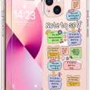 bicol for iPhone 13 Case with Screen Protector,Enhanced Camera Protection,Clear TPU Cover with Trendy Designs for Girls Women,Slim Fit Protective Phone Case,Note to Self