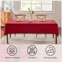 Alsoo Textured Tablecloths for Rectangle Tables Heavy Duty Linen Style Table Cloth Spill Proof Valentines Day Table Cover with Black Tassel for Kitchen Dining Holiday, Red, 55" x 90"