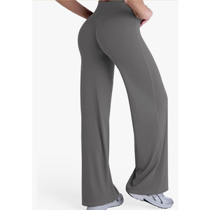Sunzel Women's Butt Lifting Wide Leg Yoga Pants High Waist Tummy Control No Front Seam Straight Leg Workout Gym Bottoms