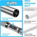 MEXAU Silver Tension Curtain Rods for Windows 41-126 Inches Heavy Duty Tension Rod Adjustable Curtain Rods No Drilling for Bathroom Living Room Outdoor Patio Hold Up Blackout Curtains and Non Slip