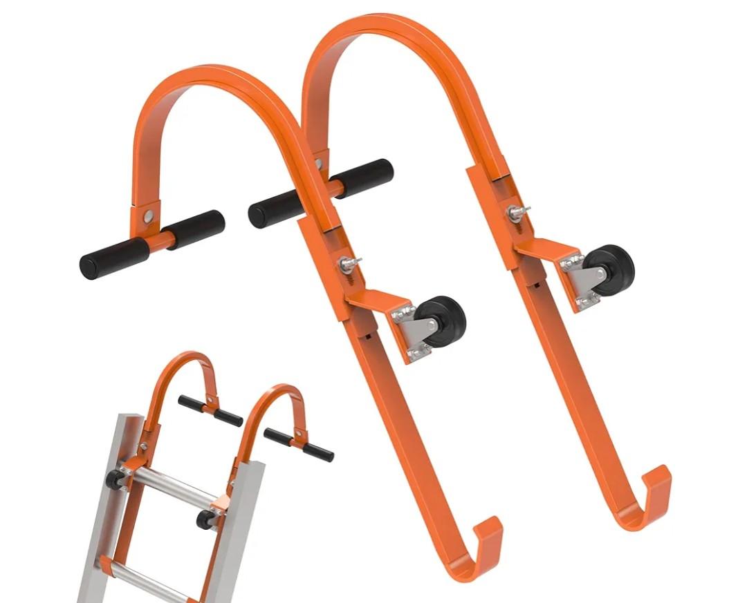 2 Pack Ladder Roof Hook with Wheel Heavy Duty Steel Ladder Stabilizer, Roof Ridge Extension, Rubber Grip T-Bar for Damage Prevention, 500 lbs Weight Ratin, Fast & Easy to Access Steep Roofs(Patent) 2 Pack Ladder Roof Hook with Wheel Heavy Duty Steel Ladder Stabilizer, Roof Ridge Extension, Rubber Grip T-Bar for Damage Prevention, 500 lbs Weight Ratin, Fast & Easy to Access Steep Roofs(Patent)