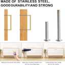 Cabinet Pulls Gold Cabinet Handles Square Drawer Pulls, 10 Pack 18 Inch Stainless Steel Kitchen Door Cupboard Cabinet Handles, Drawer Hardware Handles, 458mm Hole Centers