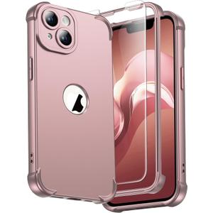 ORETECH for iPhone 15 Plus Case iPhone 14 Plus Case, with [2 x Screen Protectors] [15 Ft Military Grade Drop Test] [Camera Protection] Shockproof Slim Thin iPhone 15/14 Plus Cover 6.7" Rosegold