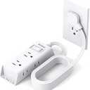 Flat Extension Cord 15 ft - Addtam Flat Plug Power Strip with 6 Outlets Extender, Long Extension Cord with Multiple Outlets, Wall Mount for Home Dorm Room Essentials, ETL Listed