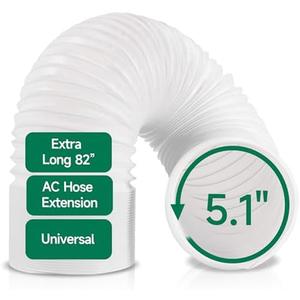 Plusluck Air Hose Portable Conditioner AC Kit: AC Hose with 5.1" Diameter, Anti-Clockwise Thread, Length Up to 82", AC Exhaust Hose, AC Vent Kit Compatible with Universal Air Conditioner Parts