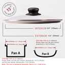 15.4 Inch Tempered Glass Lid Replacement Cover for 15.4" Cast Iron Skillets, Frying Pans and Wok, Clear