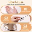 Pet Hair Keepsake Keychain Set - 2 Leather Paw & 2 Transparent Pet Hair Collector Keyrings, Memorial Gifts for Dog Lovers