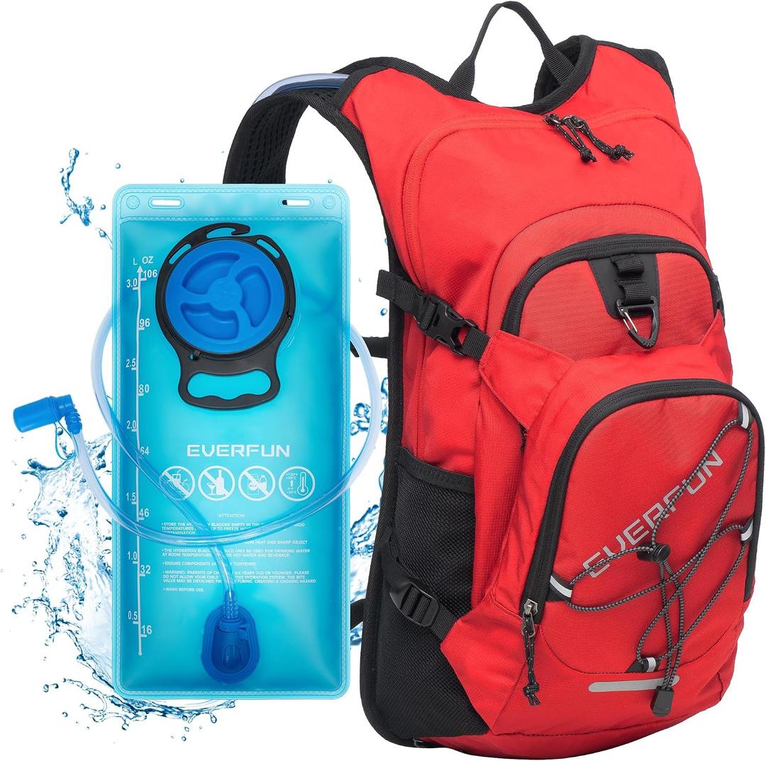 Everfun Hydration Backpack 18L with Water Bladder 2L/3L Hiking Water Backpack Women Men Hydration Pack Insulated Lightweight Day Hydropack with Storage for Hiking, Biking, Running, Festival
