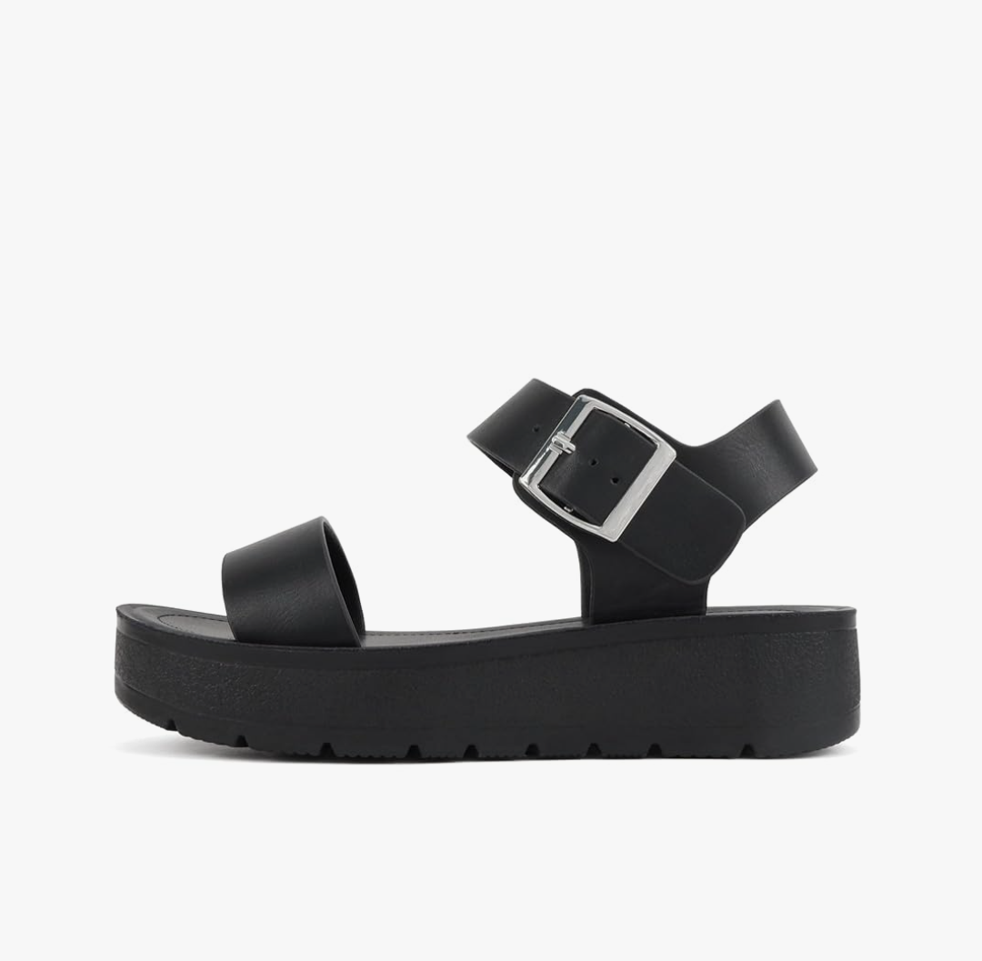 Soda Papaya ~ Women Open Toe Multi-Strap Flatform Sandals,6,5