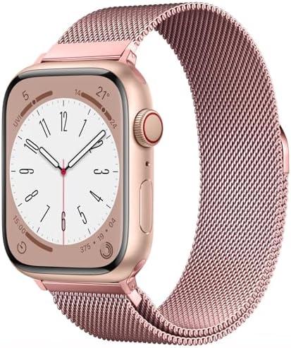 Original Milanese Loop Band Compatible with Apple Watch 38mm 40mm 41mm 42mm 44mm 45mm 46mm 49mm - Women & Men Magnetic Closure Adjustable Metal Strap for iWatch Series 10 9 8 7 6 5 4 3 2 1,Ultra,SE