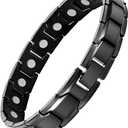 Feraco Mens Magnetic Bracelet, Effective Titanium Steel Magnet Bracelets With Sizing Tool, Black