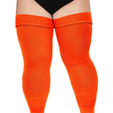 Moon Wood Plus Size Thigh High Socks for Thick Thighs- Womens Knit Cotton Extra Long Over the Knee High Socks Leg Warmer 
