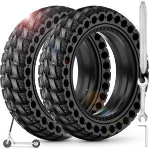 BANGTING 2PCS Upgrade 50/75-6.1 Electric Scooter Solid Tires, 8.5x2.0 Tires Tubeless for Gotrax GXL V2/XR/APEX, 8 1/2 x2 Tire Replacement for Hiboy S2, Xiaomi 3 Lite/3/Pro 2/1s/M365 (Black)