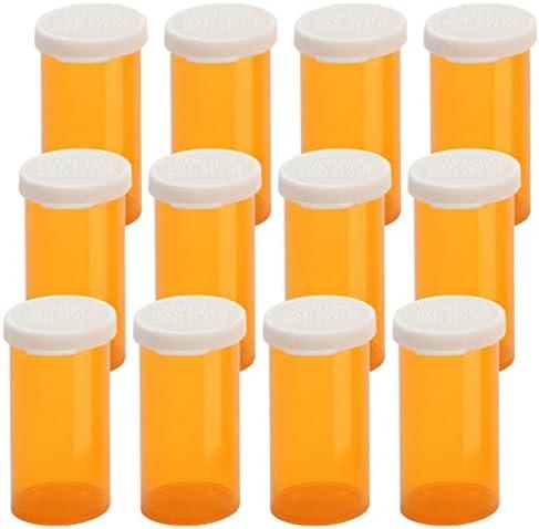 Empty Plastic Pill Bottles with Easy Open Snap Caps (Not Child Resistant), Prescription Medication Vials, Clear Containers, Pill Cases Dispenser Organizers (13 Dram, 7pcs)