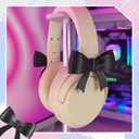 2 Pack Black Bow Headphone Accessories Cute 3D Printed Bows Coquettish Headset Attachment Gaming Accessories Christmas Gamer Gift for Her Women Gamers Streamers