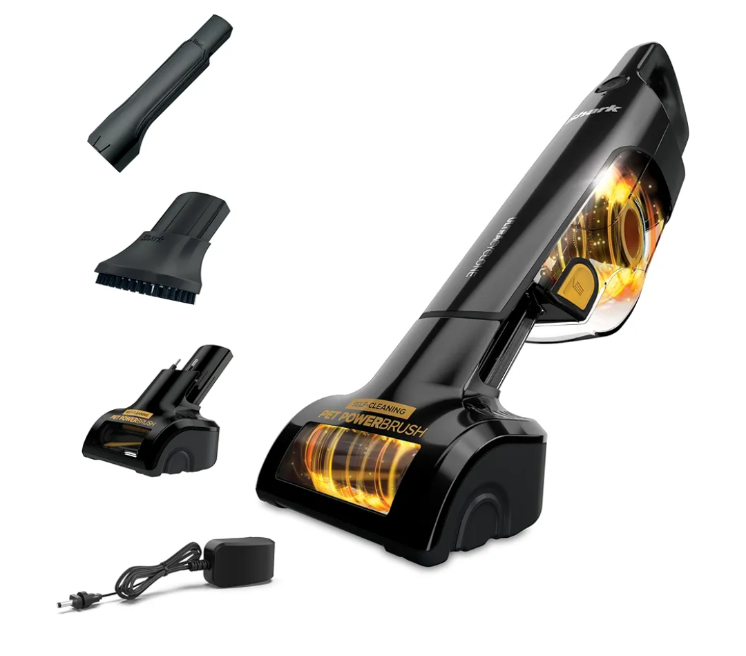 Shark UltraCyclone Pet Pro Plus Cordless Hand Vacuum, Powerful Suction, Handheld Vacuum for Car & Home, Pet Power Brush, Crevice Tool, Scrubbing Brush, XL Dust Cup, Black, CH951