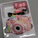 Kids Camera for 3-8 Years Old Toddlers Childrens Boys Girls Selfie Camera 20 MP HD 1080P IPS Screen Dual Digital Toy Camera for Kids Christmas Birthday Gifts with 32Gb Card (Pink White-Unicarn)