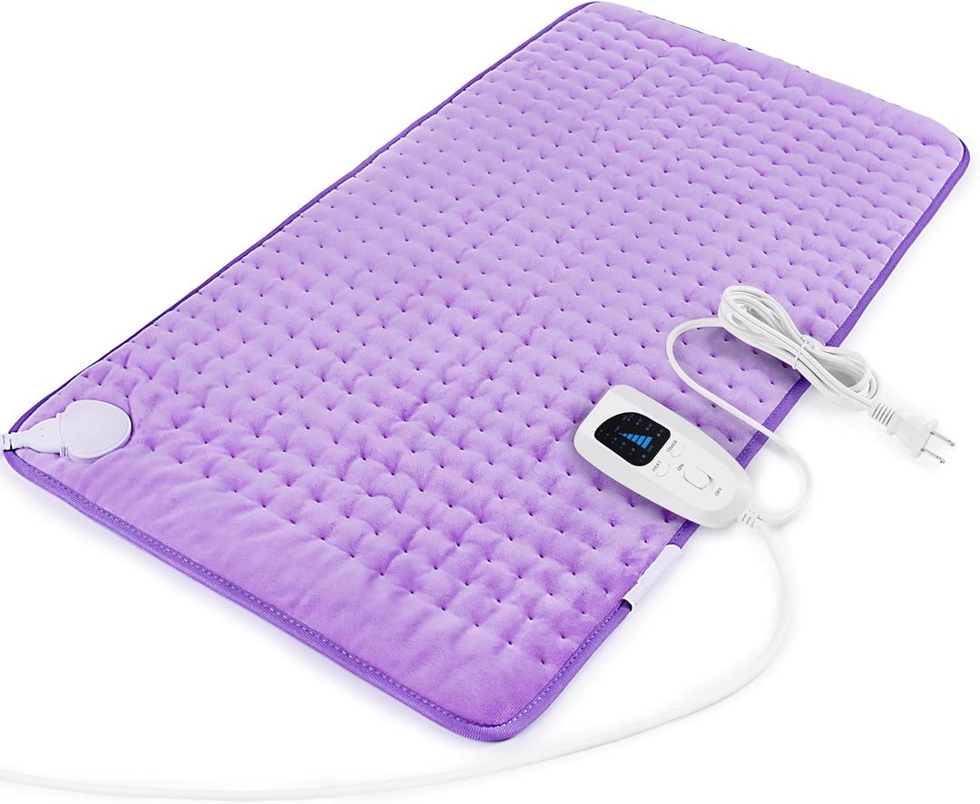 Heating Pad-Electric Heating Pads for Back,Neck,Abdomen,Moist Heated Pad for Shoulder,Knee,Hot Pad for Pain Relieve,Dry&Moist Heat & Auto Shut Off, (Light Purple, 33''17'')