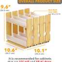 SpaceAid Bamboo Pull Out Spice Rack Organizer for Cabinet, Heavy Duty Slide Out Seasoning Kitchen Pantry Sliding Vertical Organization, 10.1" Wide, 4 Drawers(2" Wide), 2-Tier, Natural