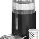 CZPET Automatic 4L Filter Dog and Cat Water Dispenser with Stainless Steel Bowl Gravity Waterer,Large Capacity and Drinking Area Noise-Free for Pets (Black)