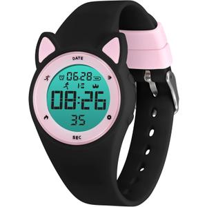 Kids Watches for Girls Boys Digital Sport Watch with Step Counter Pedometer Vibration Alarm Clock, No App Waterproof Fitness Tracker Kids Watch Boys Girls Teens Students Ages 5-16