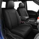 Truck Seat Covers Full Set Custom Fit for 2009-2026 Ford F150 & 2017-2026 F250/F350/F450 Super Duty Leather Seat Protectors (Black)