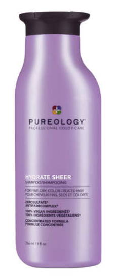 Pureology Hydrate Sheer Shampoo  Lightweight, Moisturizing Shampoo For Fine, Dry, Color Treated Hair, SulfateFree & Vegan