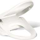 Kohler PureWash E590 Elongated Heated Bidet Toilet Seat, Biscuit with Side Panel, Warm Water, Dryer, Quiet-Close Lid, Self-Cleaning Wand, Adjustable Water Pressure and Nightlight, Easy Installation