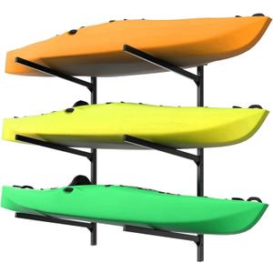 WALMANN Heavy Duty Wall Mounted Kayak Storage Rack for Garage, Adjustable Kayak Hangers for Wall, Holds Up to 220 lbs