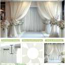 20ft15ft Ivory Backdrop Curtain for Wedding Parties, 4 Panels Wrinkle Free 15 FT Long Polyester Photo Backdrop Drapes Back Drop Cloth for Birthday Photography Background