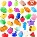 nobasco Squishies, 32 Pack Mochi Squishy Toys - Kawaii Cat Squishys Slow Rising Animals - Party Favors, Goodie Bag, Birthday Gifts, Mini Squishies Stress Reliever Toy