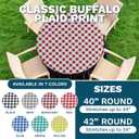 Sorfey Vinyl Fitted Tablecloth Cover, Checke Design, Flannel Backed Lining Fits Up-to 40-44 Round Tables Red