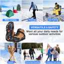 Crampons, Ice Cleats for Shoes and Boots, Silicone Stainless Steel Grippers Shoe Spikes Grips Traction for Ice Snow, Winter Hiking Climbing Ice Fishing