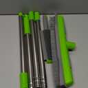 Rubber Broom with Squeegee for Carpet Pet Hair Remover,57 inch Long Handled Fur Remover Rake,Portable Detailing Lint Brush,Pet Removal Fluff Carpet, Hardwood Floor, Tile (Green)