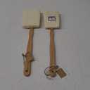 2 Pack Natural Exfoliating Loofah luffa loofa Bath Brush On a Stick - with Long Wooden Handle Back Brush for Men & Women - Shower Sponge Body Back Scrubber