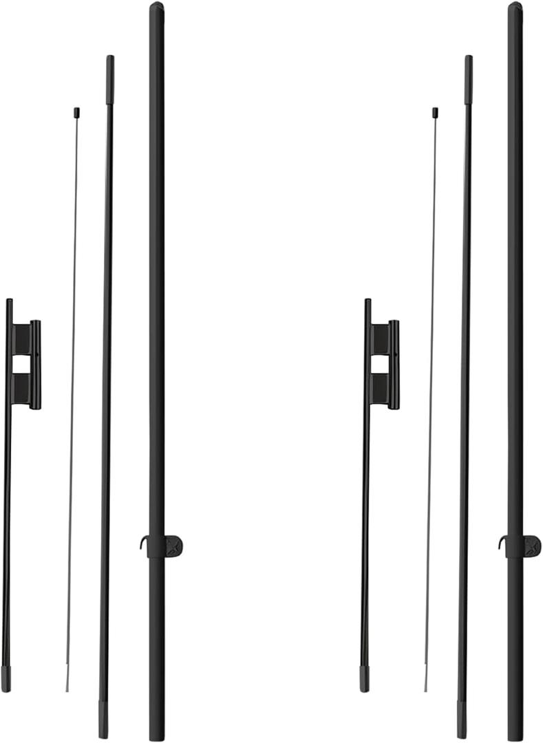 Heavy-Duty Outdoor Ground Stake Swooper Flag Pole Kit by BCB Print | 12ft Windless Stainless Steel Flag Pole Fits 8ft Feather Flag | Sturdy & Weather-Resistant for Business & Advertising