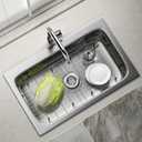 Sink Bottom Grid 28"x 15", Stainless Steel Sink Protector Centered Drain with Round Corner Radius, Sink Grate for Bottom of Kitchen Single Sink Bowl with Hole, One-Piece