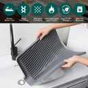 Dimeho 3 PCS Silicone Dish Drying Mat for Kitchen Counter Raised kitchen Sink Mat Heat-resistant Drain Pad Dishes Non-Slip Fast Self-Draining Dish Drying Pad Dryings Rack with Built-in Drain (Grey)
