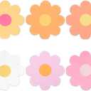 120 Daisy Paper Napkins Groovy Party Napkins Daisies Floral Disposable Dinner Napkins Boho Retro Flower Dessert Luncheon Napkins for Birthday Baby Shower Wedding Party Supplies