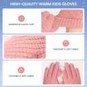 Clothclose 4 Pairs Kids Winter Gloves for Boys Girls, Warm Winter Glove for Kids, Knit Toddler Kid Gloves, Soft Kid Mittens (4 Pack, Black & Grey & Beige & Pink)