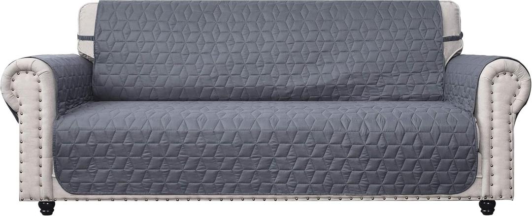 Ameritex Couch Sofa Slipcover 100% Waterproof Nonslip Quilted Furniture Protector Slipcover for Dogs, Children, Pets Sofa Slipcover Machine Washable (Light Grey, 78'')