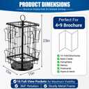 Zonon 360° Rotating 16 Pockets Brochure Holder 4 x 9 Inches Literature Rack Pamphlets Countertop Display Stand Postcard Holder with Sign Clip Design for Standard Tri-fold Brochures