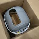 Cat Foldable Litter Box with Lid & Scoop – Middle Enclosed Anti-Splashing, Front Entry, Easy Clean and Odor Control, Space-Saving for Indoor Small Cats (Grey)