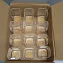 6oz Glass Spice Jars with Bamboo Lid and Label, 12 Pack Square Glass Container, Small Food Storage Containers for Kitchen, Clear Empty Seasoning Jar for Sugar, Salt, Coffee Bean, Herb, Borosilicate