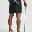 baleaf Men's 7''/9''Golf Shorts Causal Dress Work Zipper Pockets (Black, L)